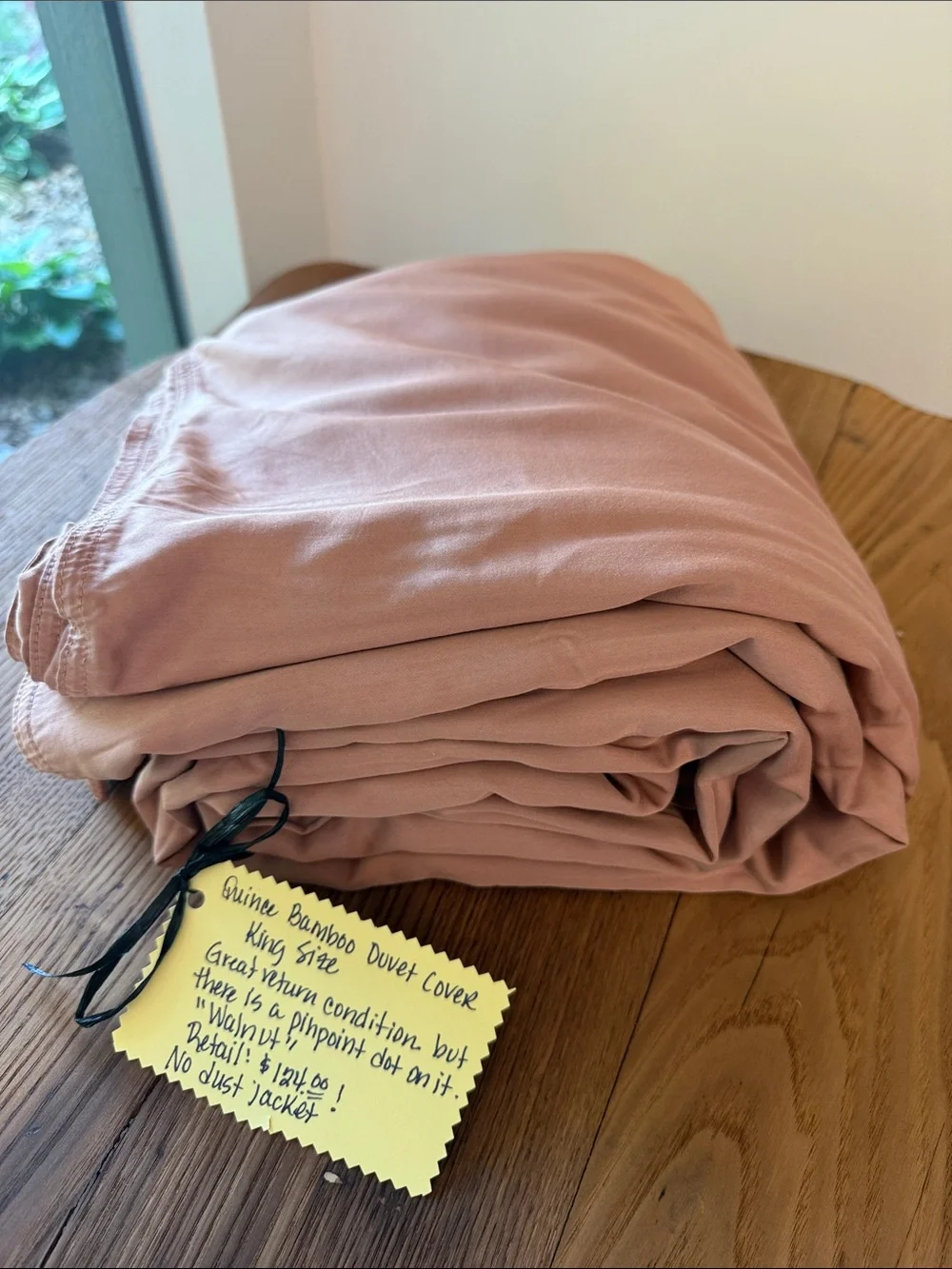 Quince Bamboo Duvet Cover – King/Cal King – Walnut (tiny flaw; see photos)